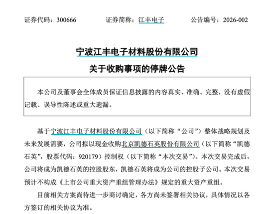 热门风口“A吃A”!300666、920179,明起停牌