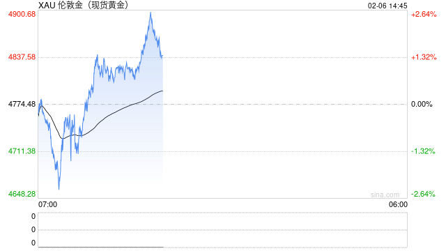 快讯：现货黄金重回4900美元 较日低反弹近250美元