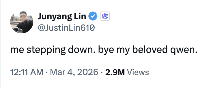 阿里巴巴CEO吴泳铭内部邮件回应林俊旸离职