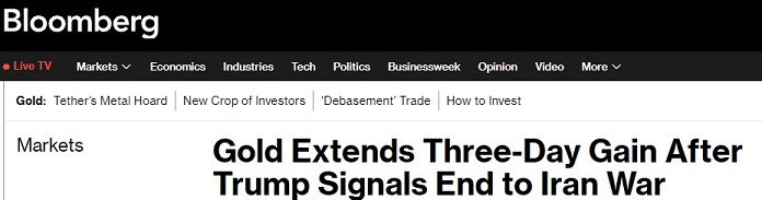 特朗普一句话引爆黄金多头!特朗普暗示伊朗战争将结束 金价一度大涨近58美元