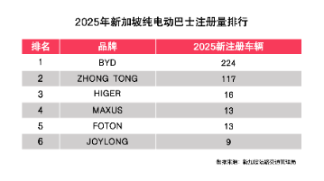 比亚迪包揽新加坡多项销量冠军，助力当地全面电动化