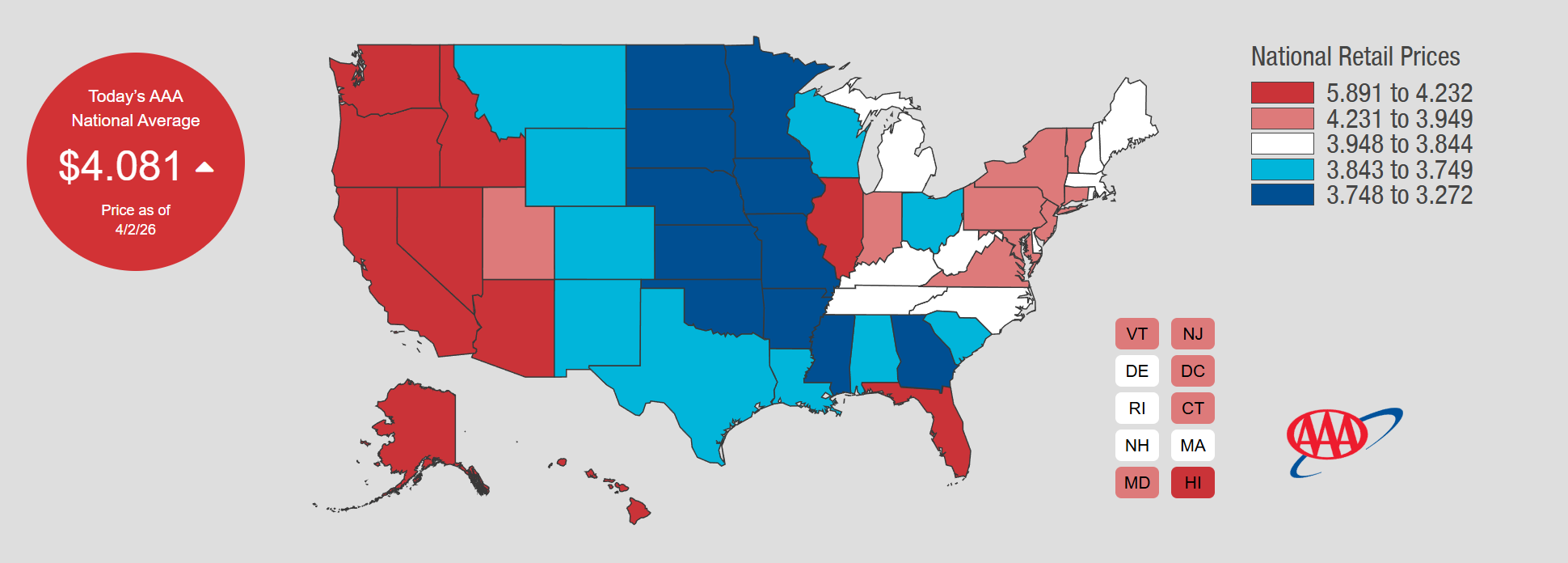 美专家警告：若再不停战 汽油价格即将突破5美元/加仑的大关