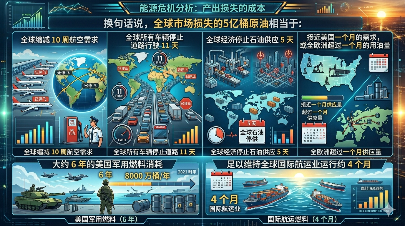 美伊战事50天 全球“蒸发”了5亿桶原油 这相当于……